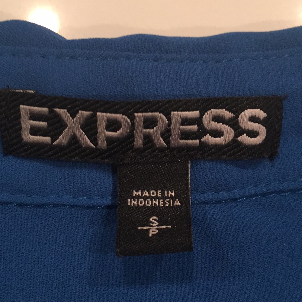 Express Blue Button Up Shirt - Picture 2 of 2